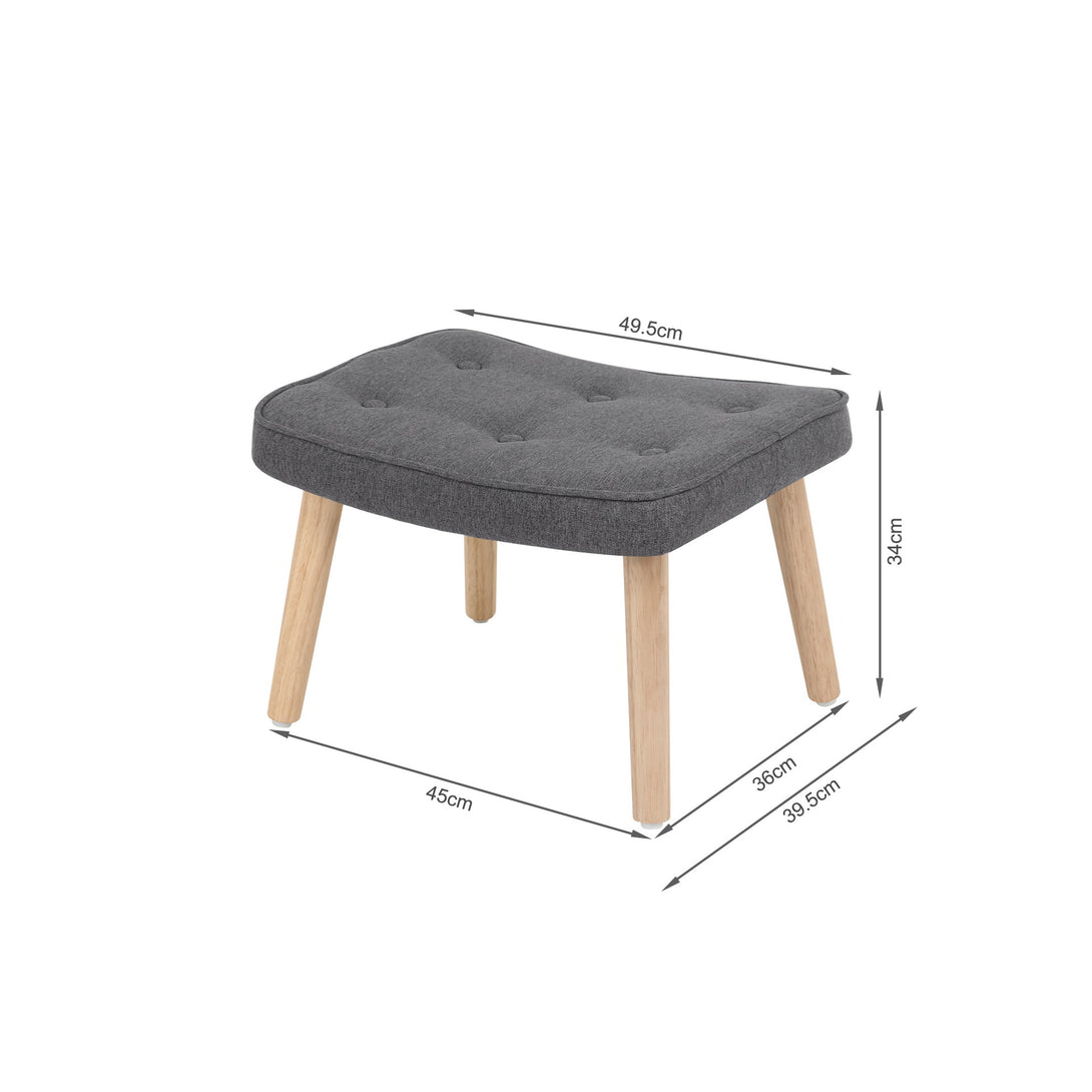Olivia Armchair with Ottoman - Grey