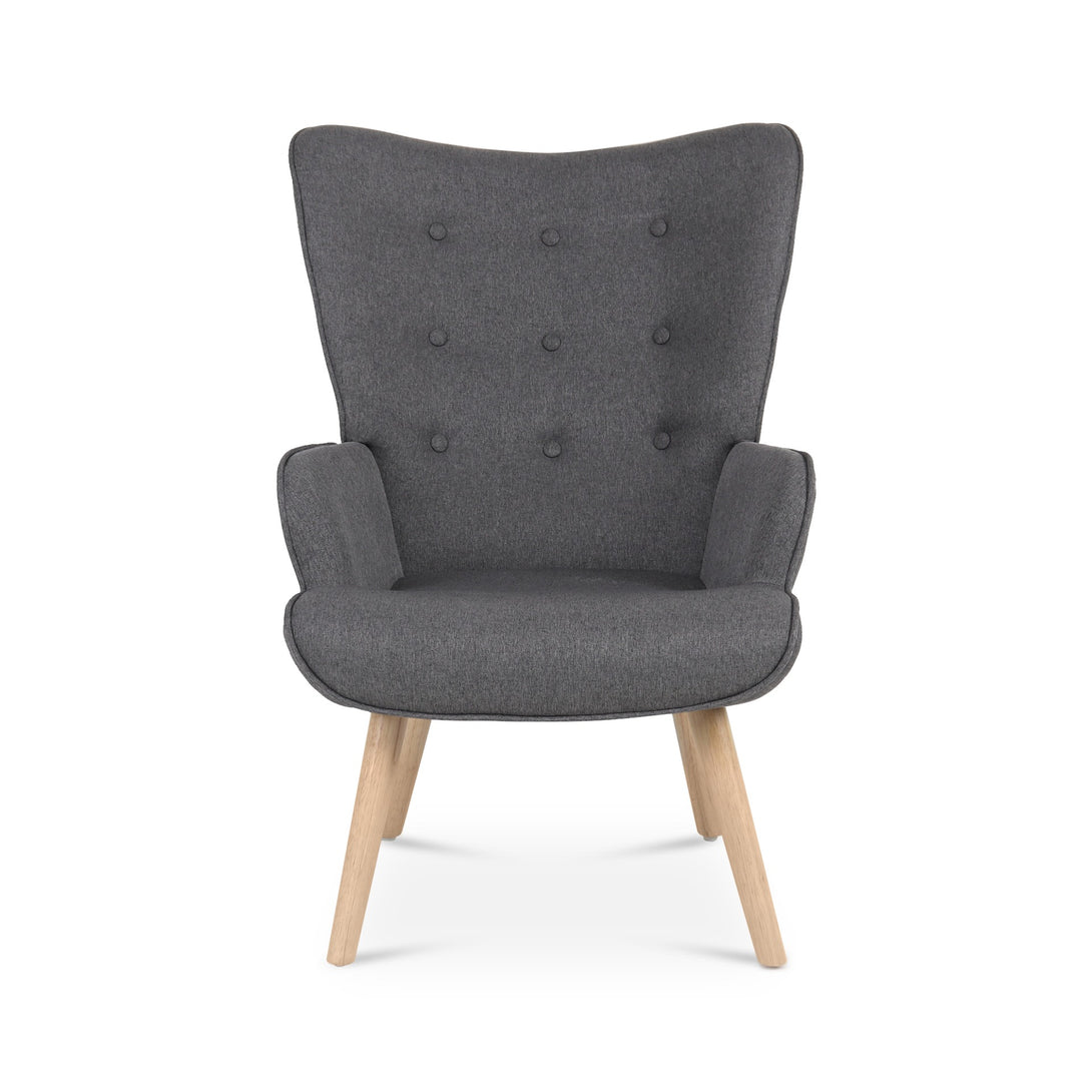 Olivia Armchair with Ottoman - Grey