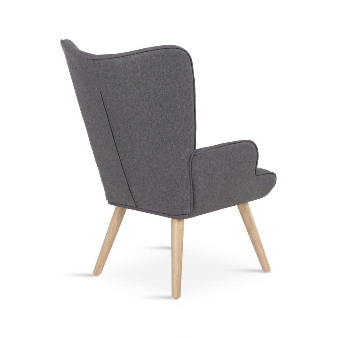Olivia Armchair with Ottoman - Grey