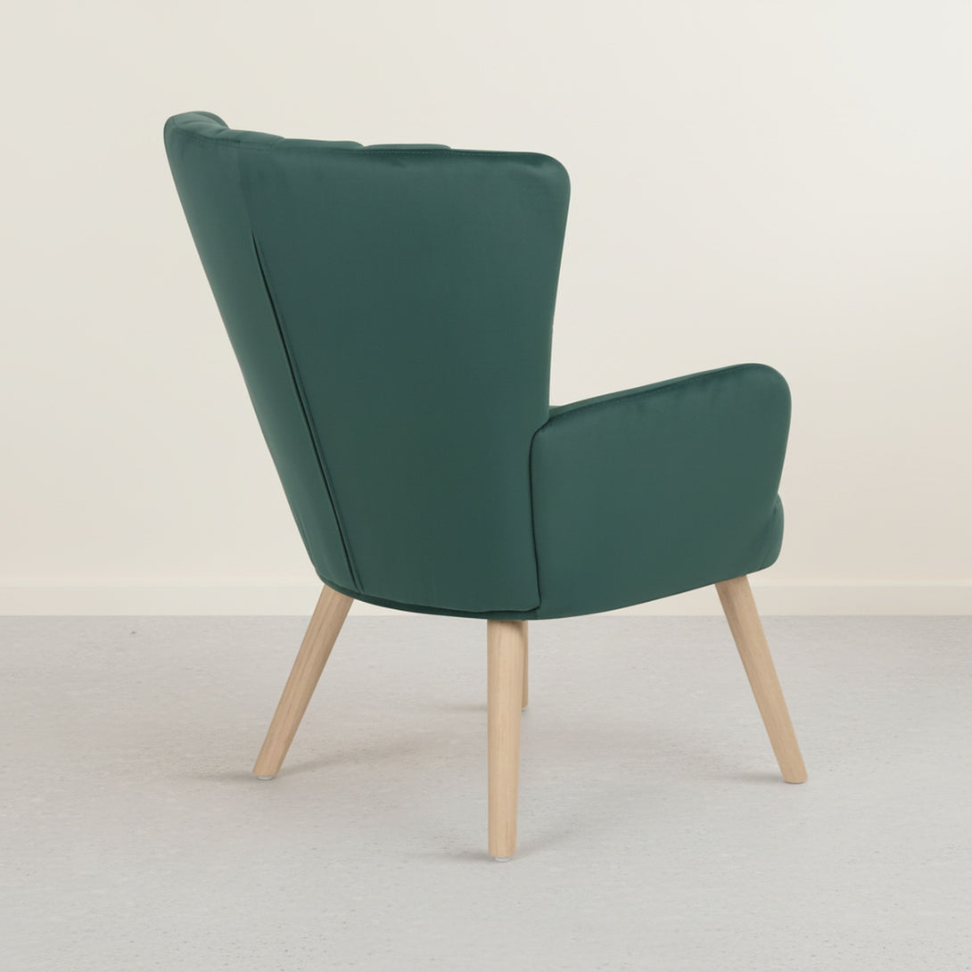 Neil Velvet Armchair - Green
