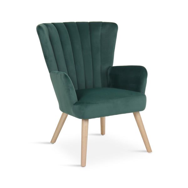 Neil Velvet Armchair - Green