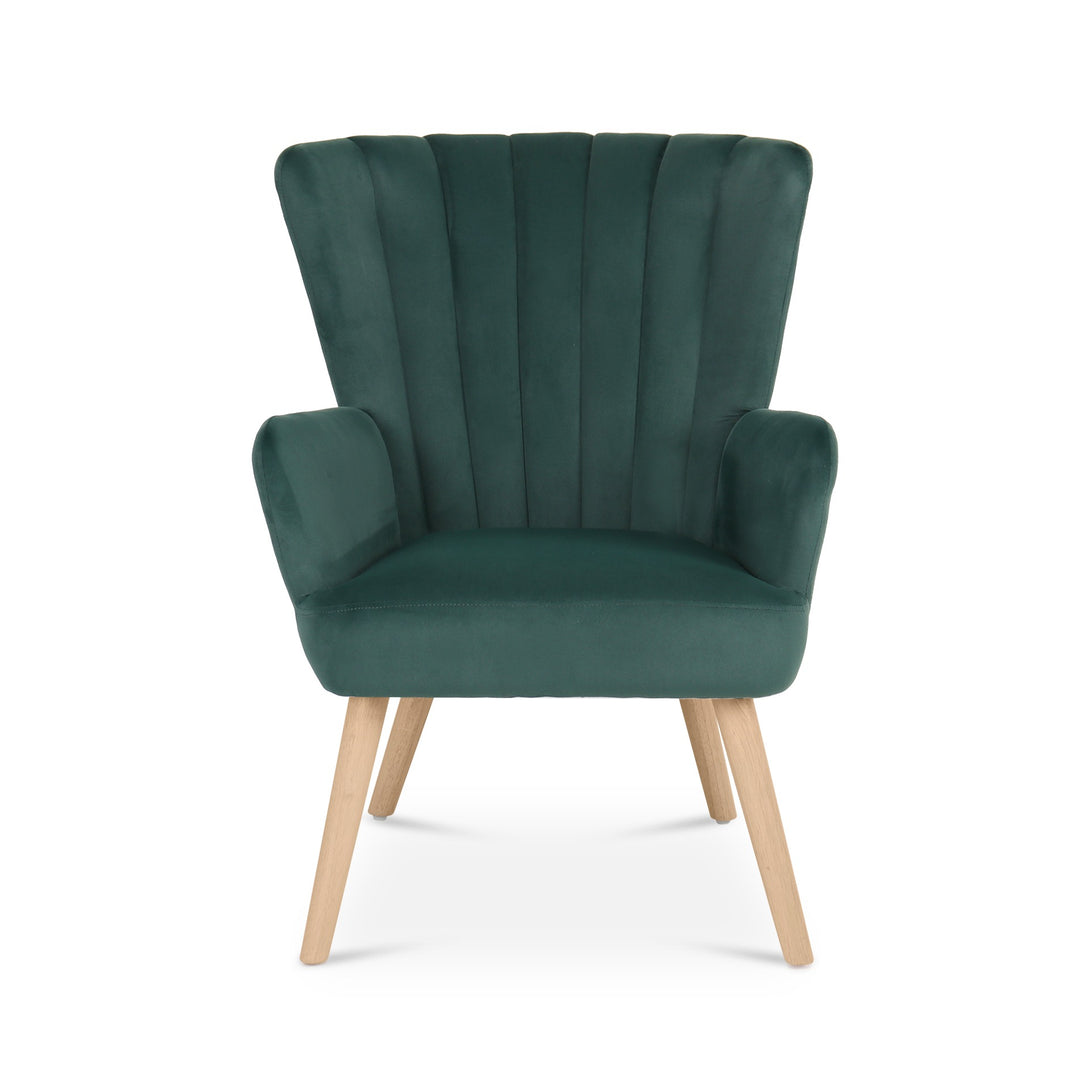 Neil Velvet Armchair - Green