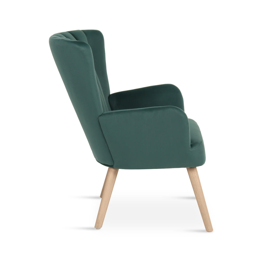 Neil Velvet Armchair - Green