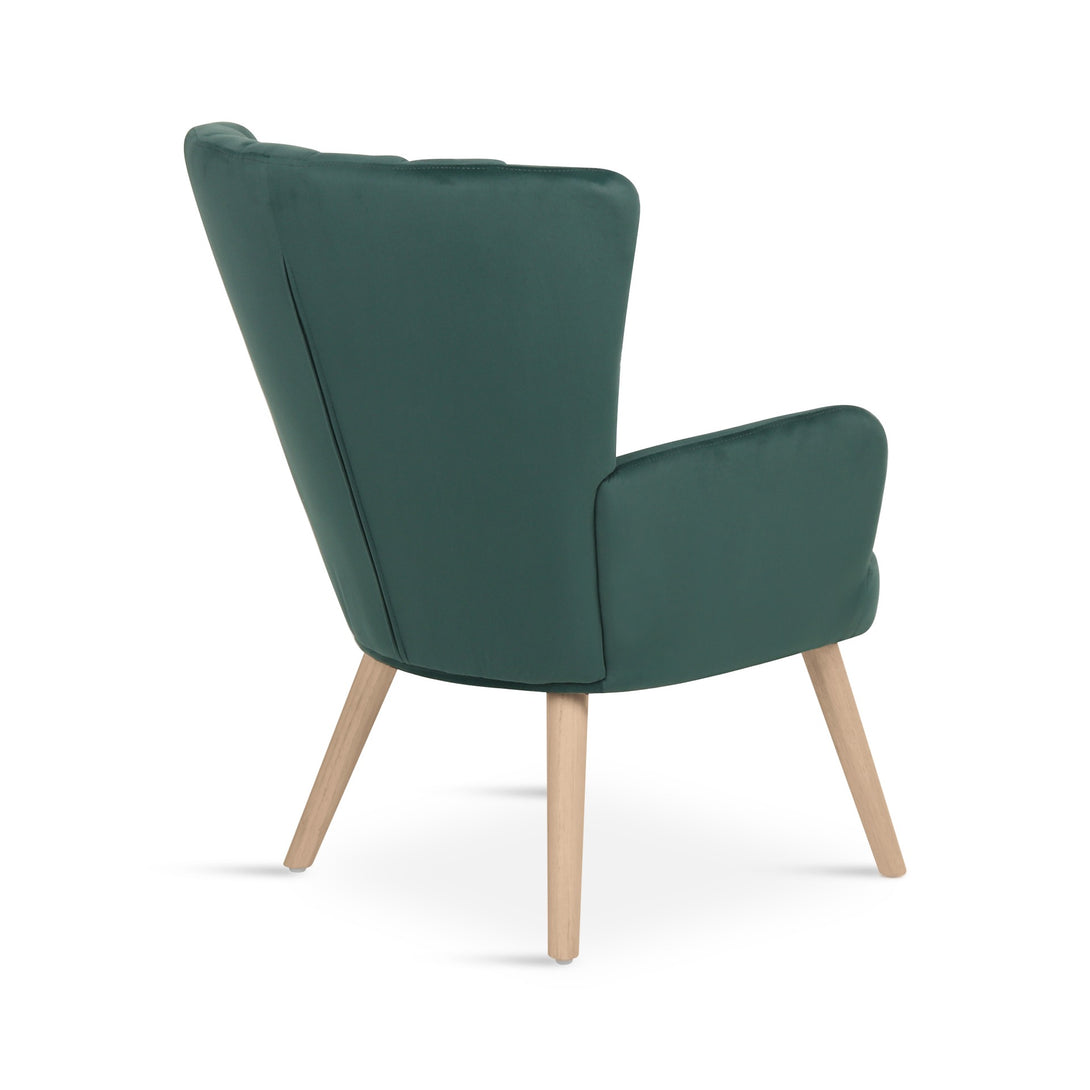 Neil Velvet Armchair - Green