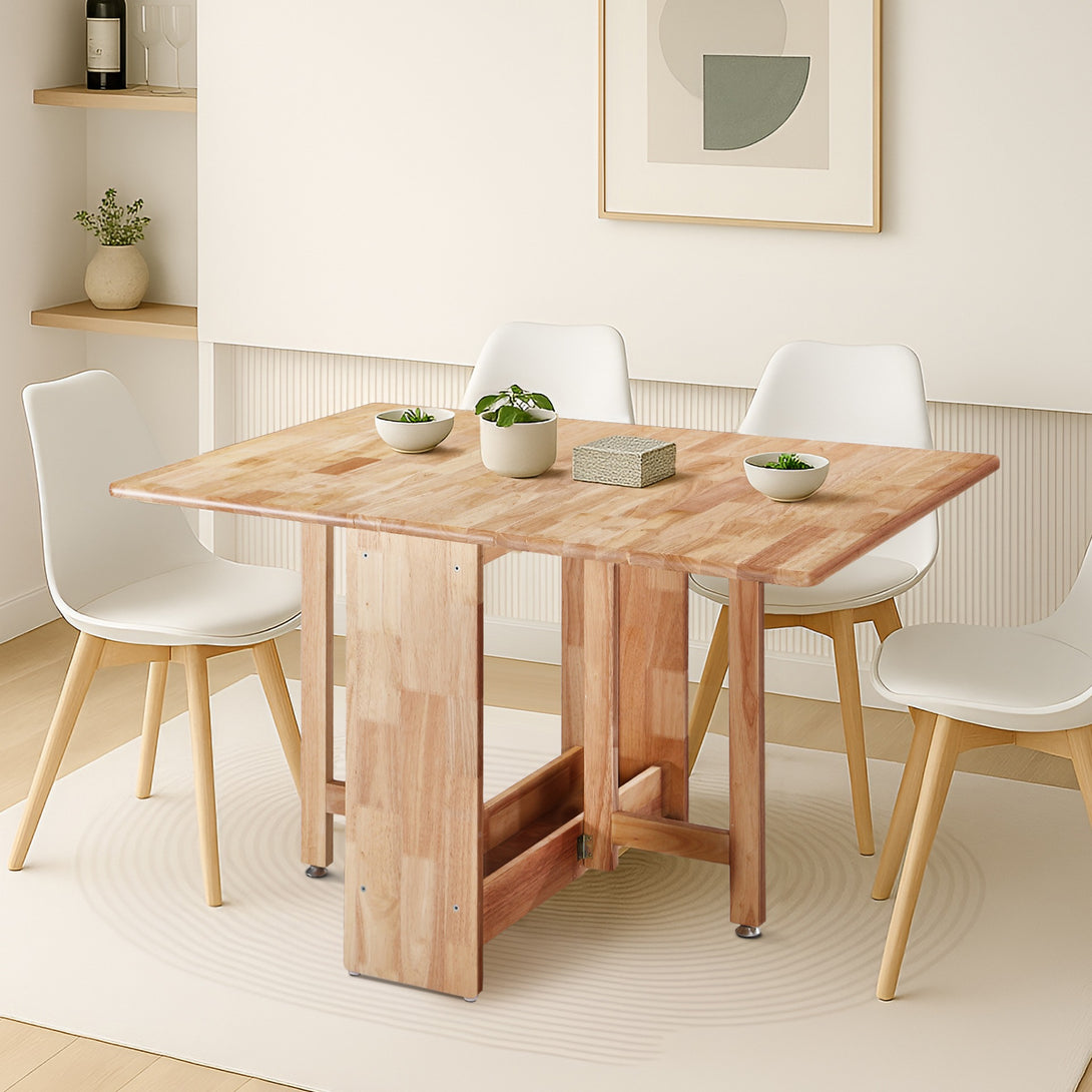 Landon Rubberwood Foldable Dining Table - Oak
