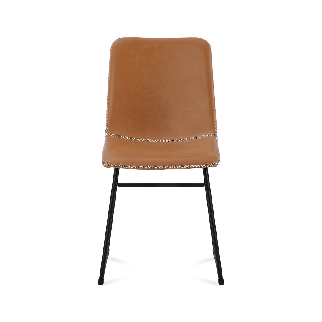 Grayson PU Leather Dining Chair - Set of 2 - Orange
