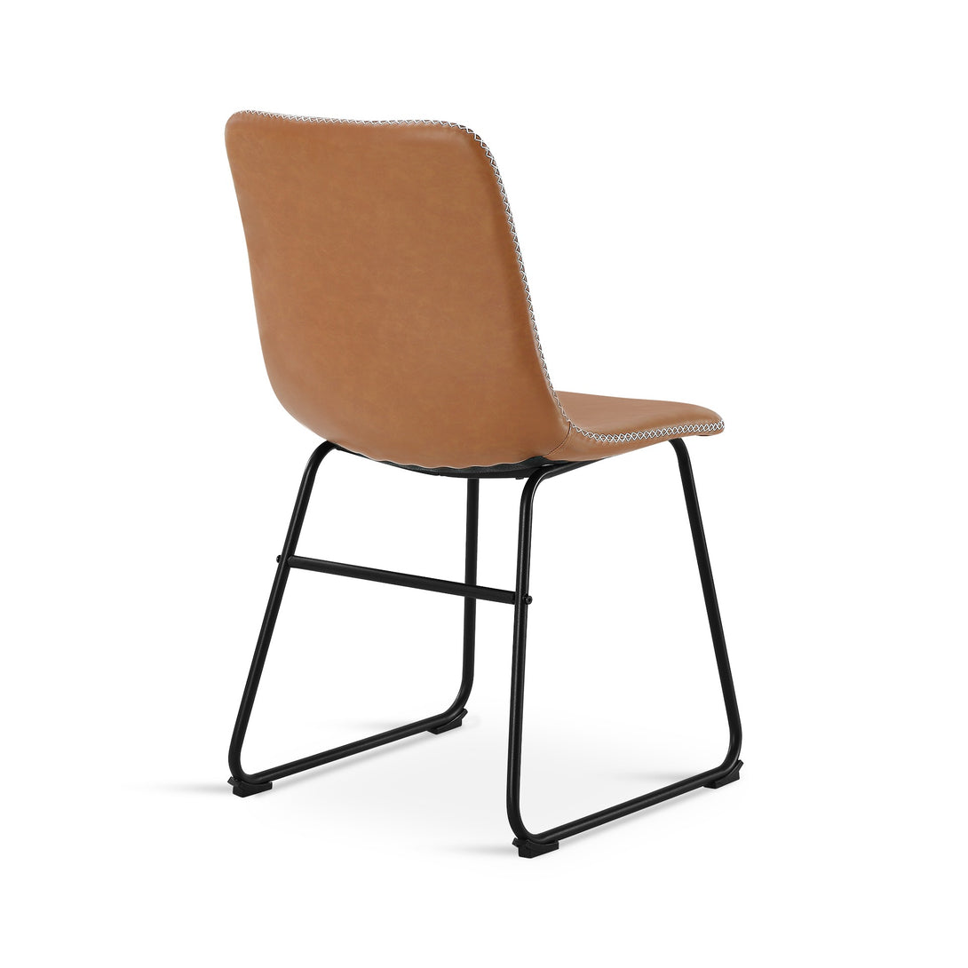 Grayson PU Leather Dining Chair - Set of 2 - Orange