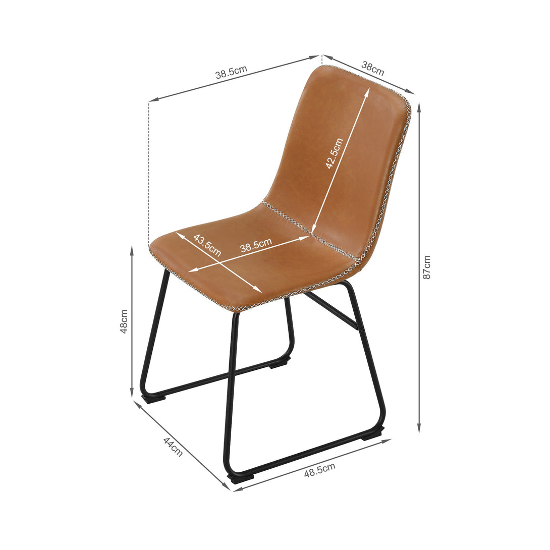 Grayson PU Leather Dining Chair - Set of 2 - Orange