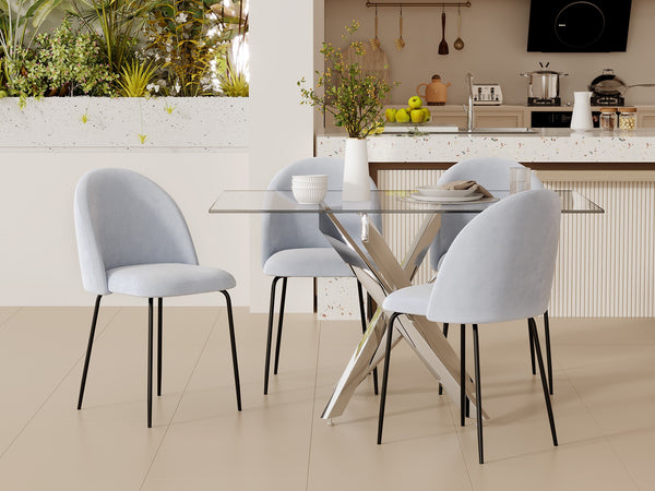 Zoya Dining Chair - Set of 4 - Cool Light Grey