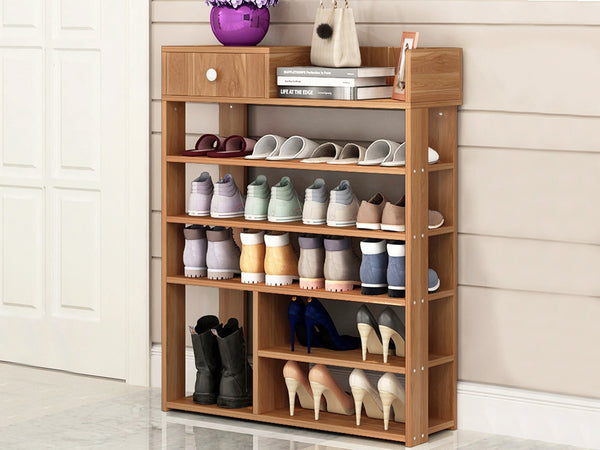 TEKAPO 6 Tiers Shoe Rack Organiser Shelf - MAPLE