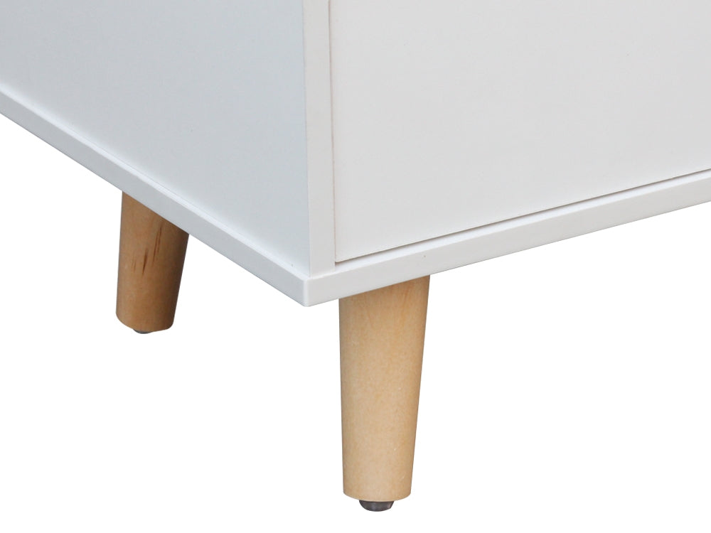 DREW Bedside Table Nightstand - WHITE