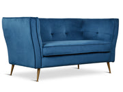 OSLO 2 Seater Velvet Sofa - BLUE