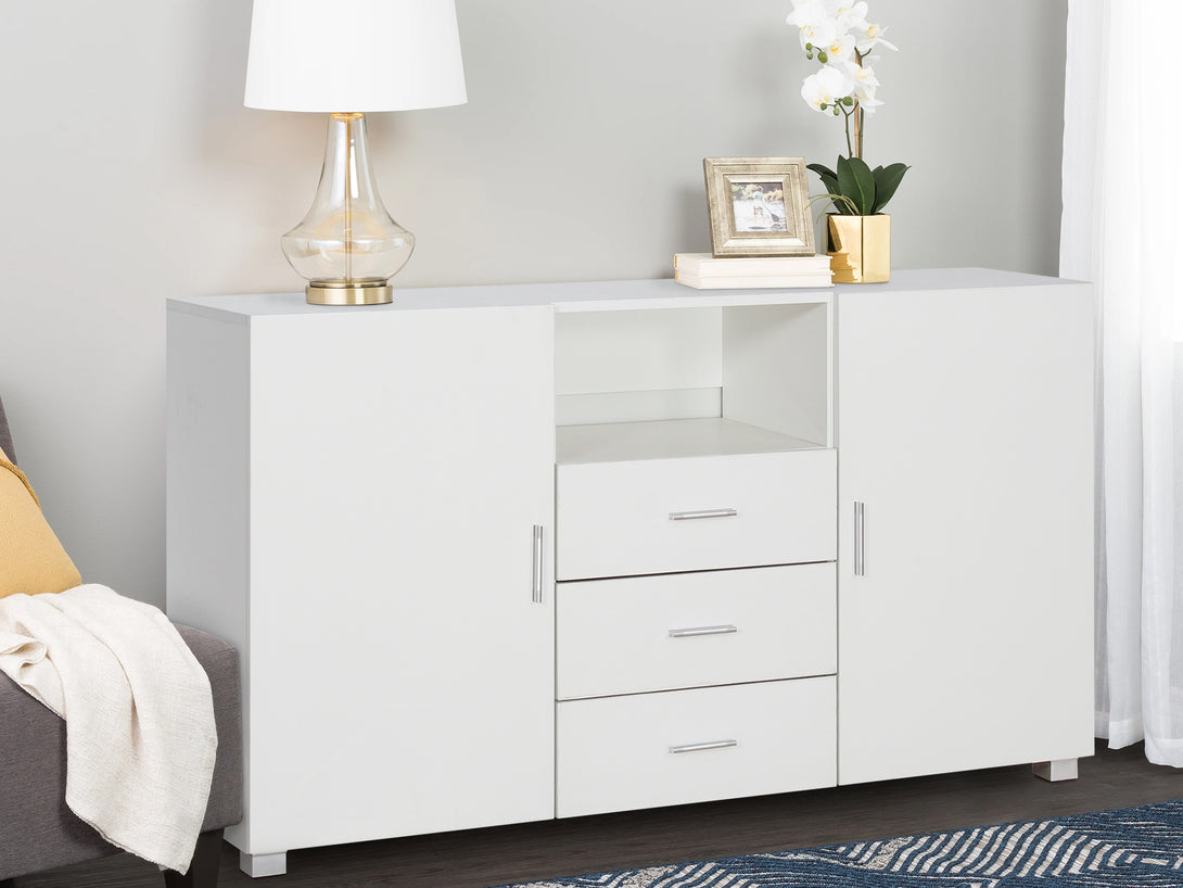 VARNA Sideboard Buffet Table with 3 Drawers - WHITE