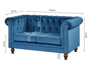VAGAS 2 Seater Sofa - BLUE