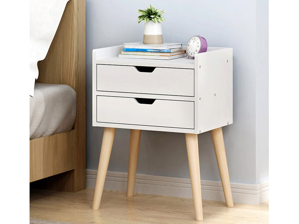 MARC Bedside Table Nightstand - WHITE