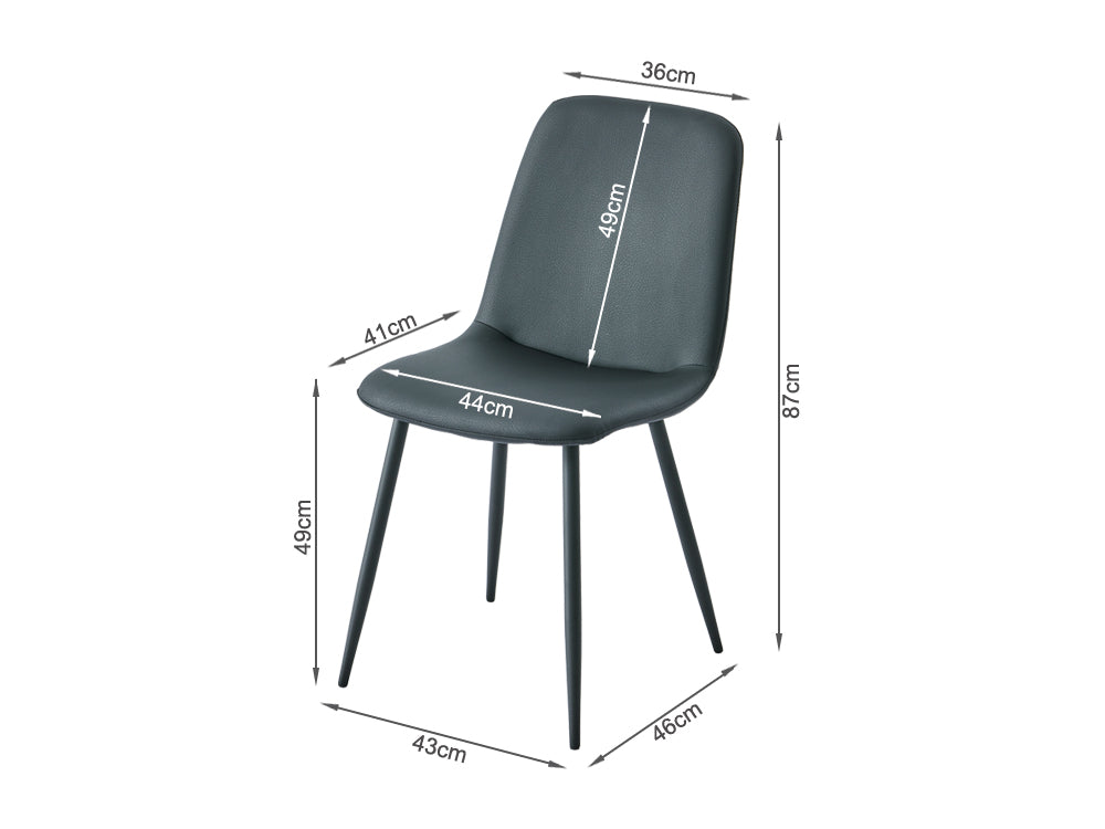 CALLIE 4PCS Dining Chair - DARK GREY