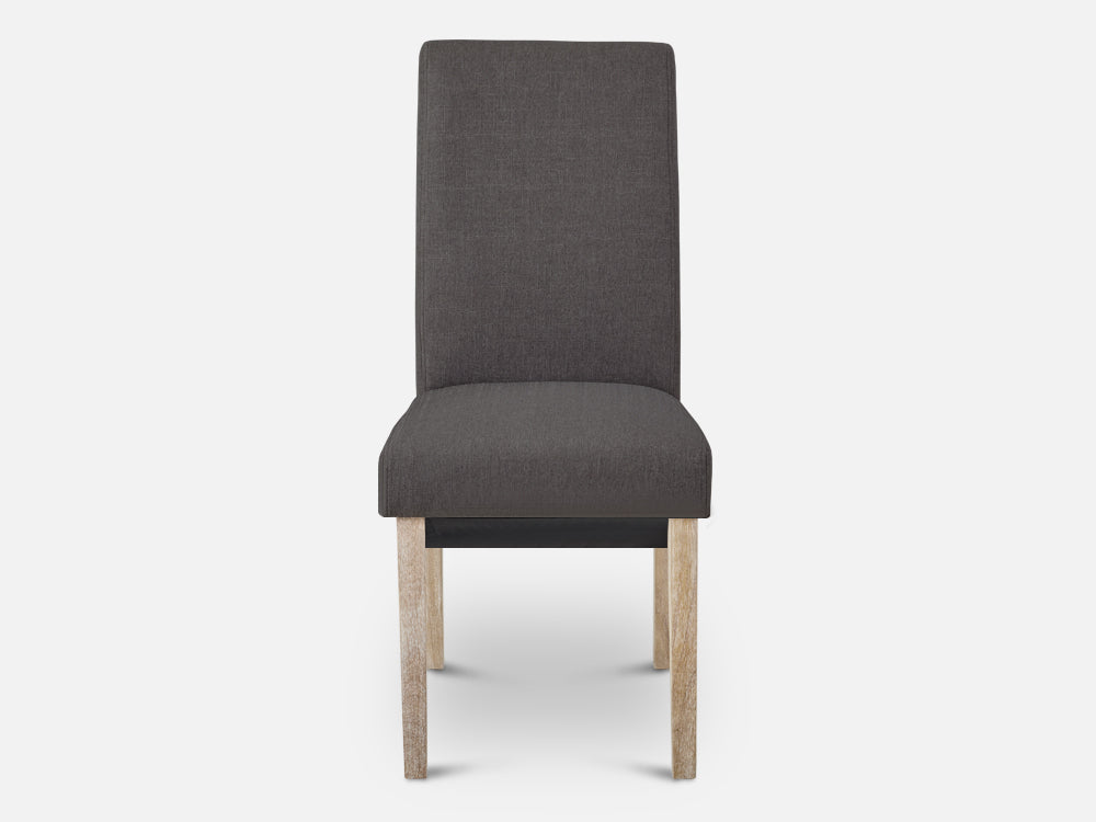 LOLA 2PCS Upholstered Dining Chair - CHARCOAL