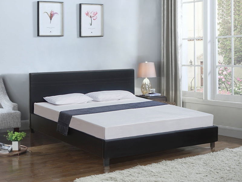 LOGAN Super King PU Bed Frame - BLACK