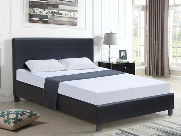 LOGAN Double PU Bed Frame - BLACK