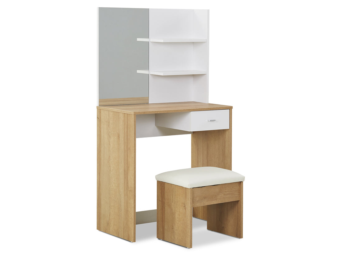 MAKALU Dressing Table Set with 1 Drawer 2PCS - OAK