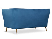 OSLO 2 Seater Velvet Sofa - BLUE
