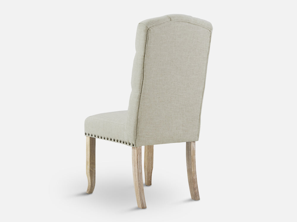 LAYLA 2PCS Upholstered Dining Chair - BEIGE