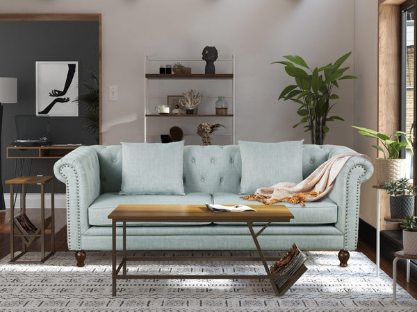 VAGAS 3 Seater Fabric Sofa - LIGHT GREY