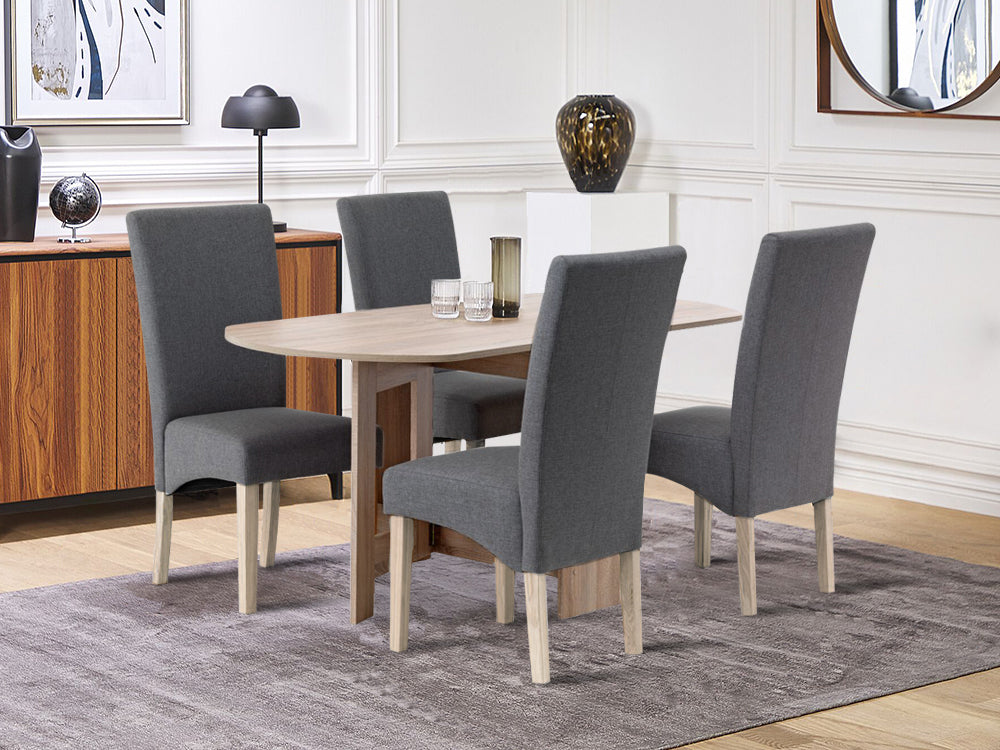 LOLA 2PCS Upholstered Dining Chair - DARK GREY