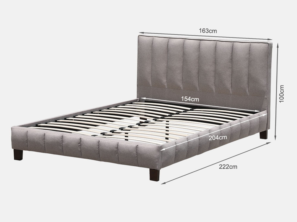 EIGER Queen Bed Frame - LIGHT GREY