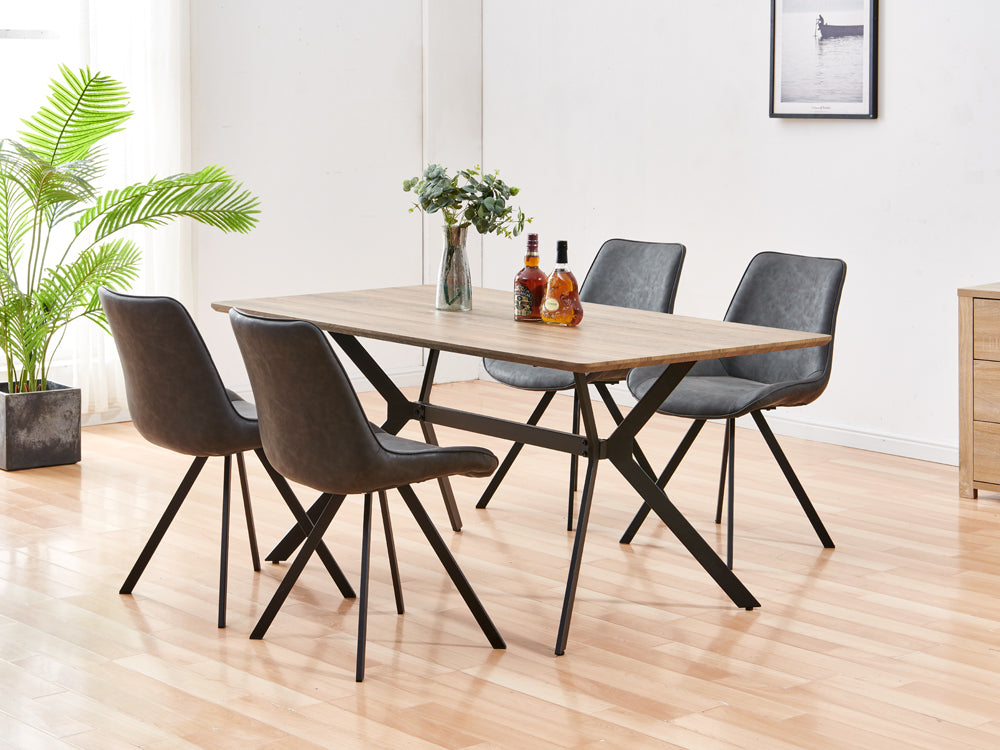 CECILIA 4PCS Dining Chair - DARK GREY