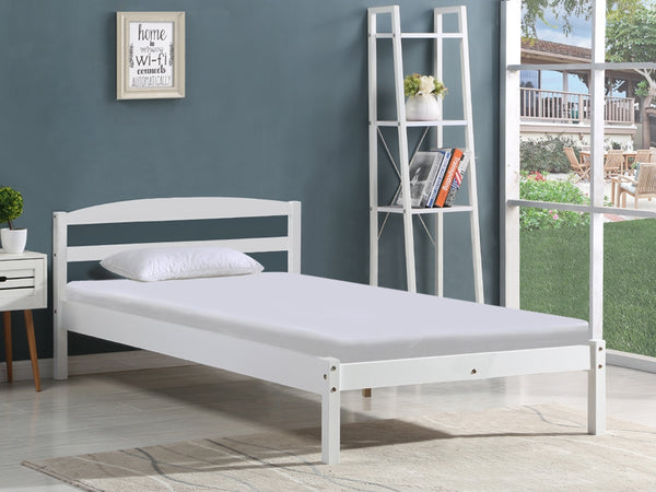 BLANC King Single Wooden Bed Frame - WHITE