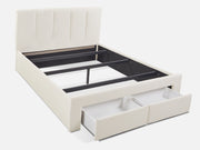 HLOLELA Queen Bed Frame with Storage - BEIGE