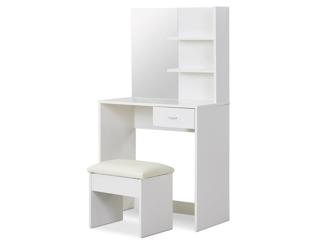 MAKALU Dressing Table Set with 1 Drawer 2PCS - WHITE