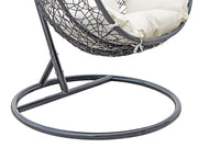 MYKONOS Rattan Outdoor Furniture Egg Swing Hanging Chair - BLACK
