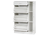 HOROTEA 4 Drawer Shoe Cabinet Storage Rack - WHITE