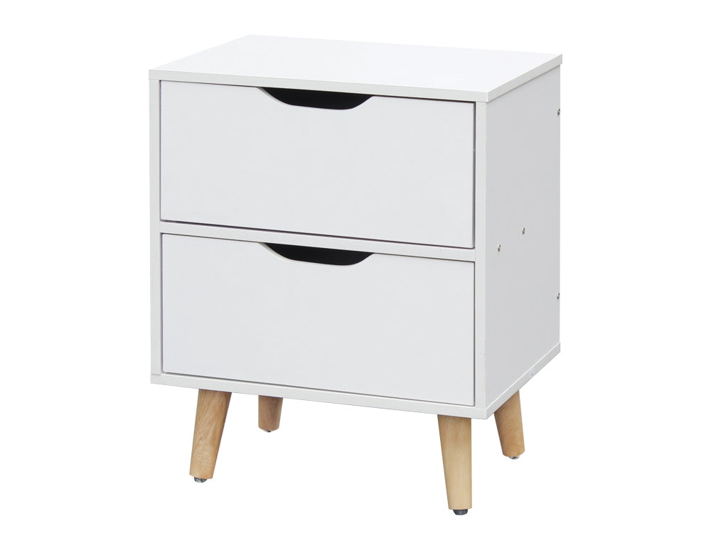 LOY Bedside Table Nightstand - WHITE