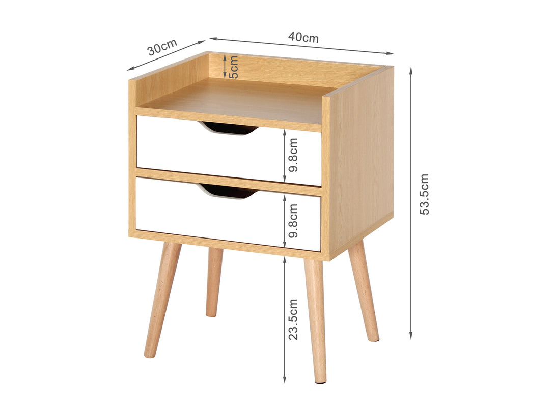MARC Bedside Table Nightstand - OAK