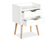 MARC Bedside Table Nightstand - WHITE