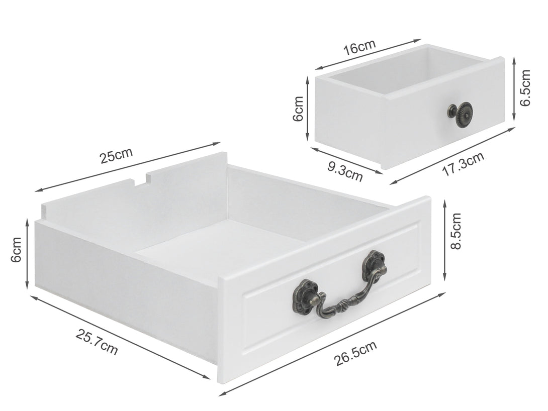 HEPATICA Dressing Table with Tri-folding Mirror Set 2PCS - WHITE