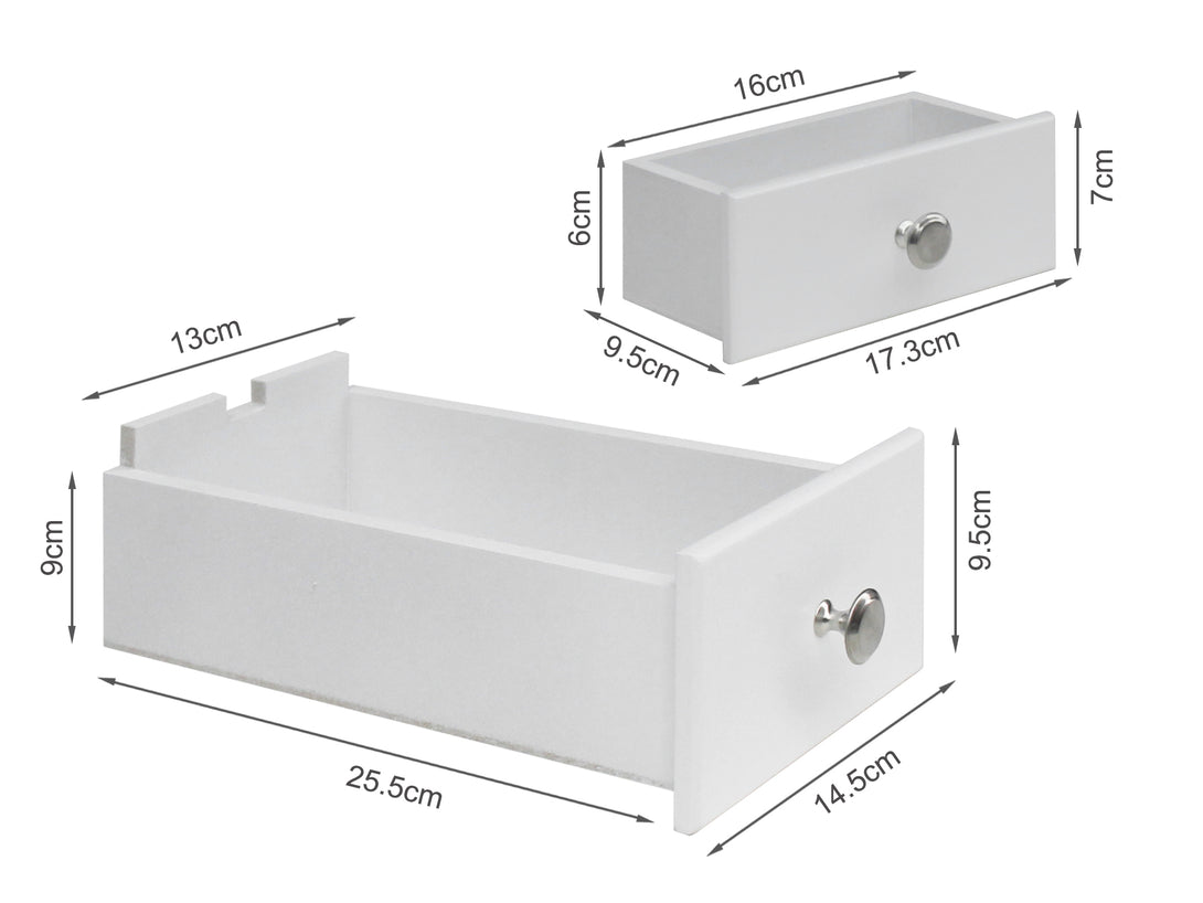 ANEMONE 5 Drawers Dressing Table with Rotating Mirror Set 2PCS - WHITE