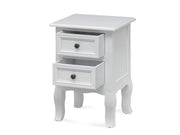 ZEUS Wooden Bedside Table Nightstand with 2 Drawers