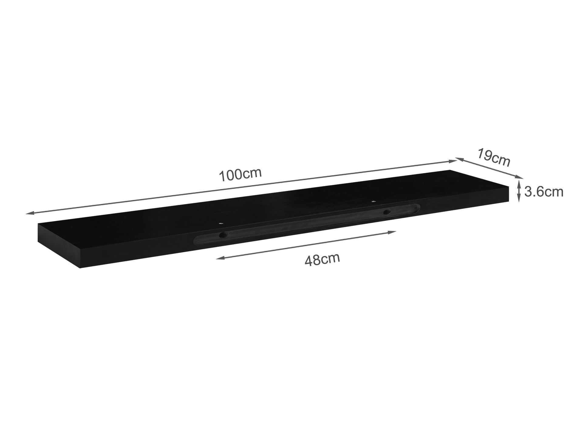 ALAKOL Floating Shelf 100cm - BLACK