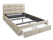 MUSALA King Bed Frame with Storage - BEIGE
