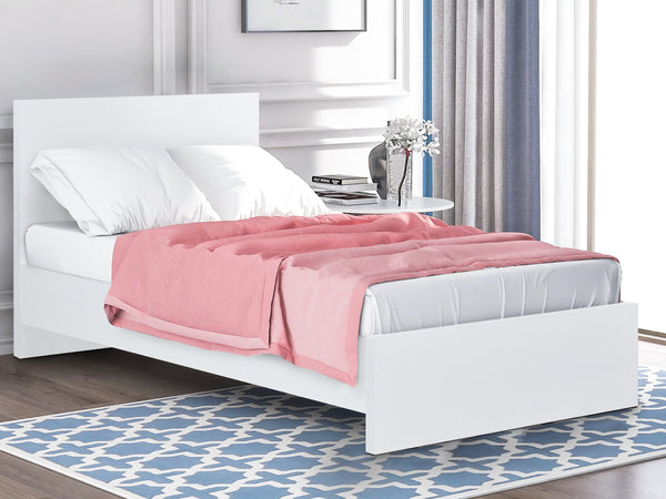TONGASS Single Wooden Bed Frame - WHITE