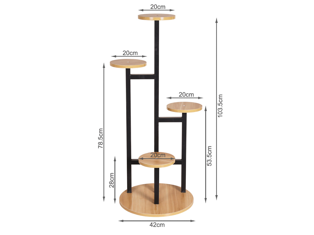 QUAIL 5 Tier Plant Stand - BLACK
