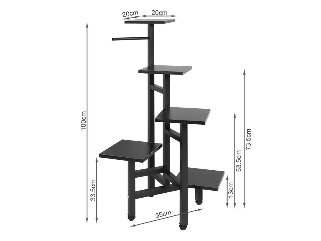 TOUCAN 5 Tier Plant Stand - BLACK