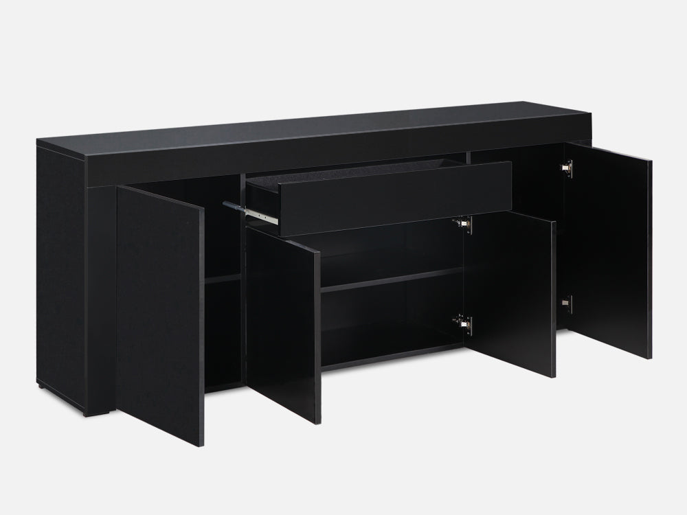 GUIER High Gloss Sideboard Buffet Table - BLACK