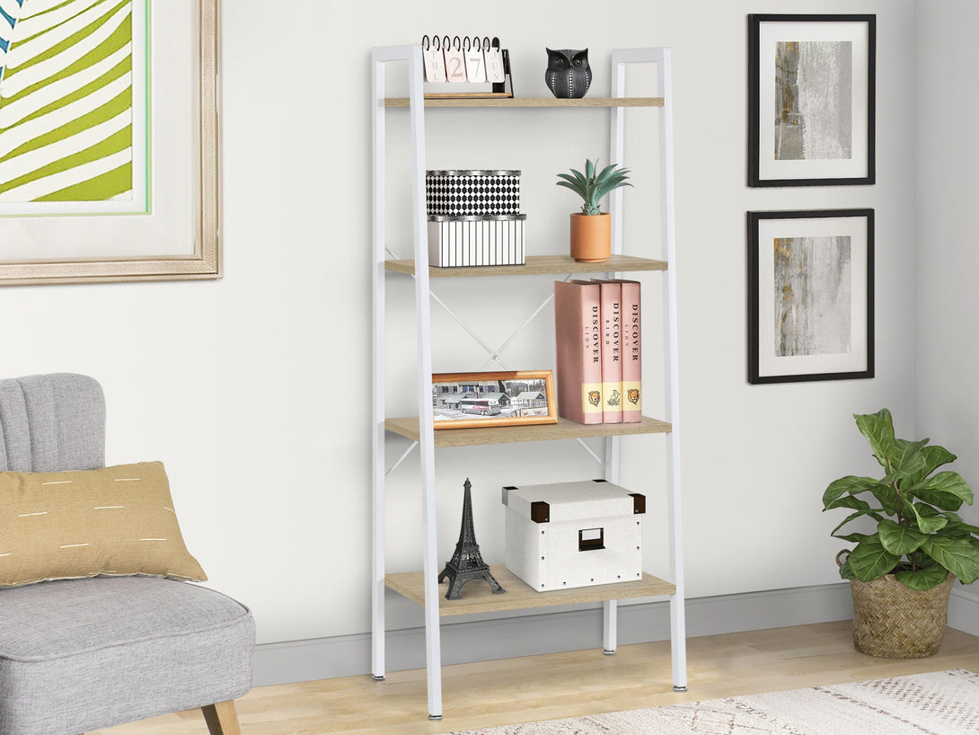 ROAN 4 Tier Ladder Shelf - WHITE