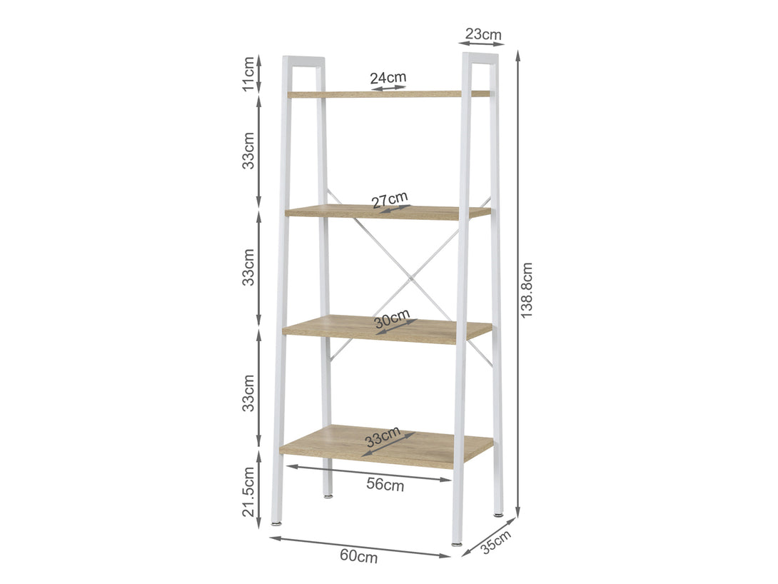 ROAN 4 Tier Ladder Shelf - WHITE