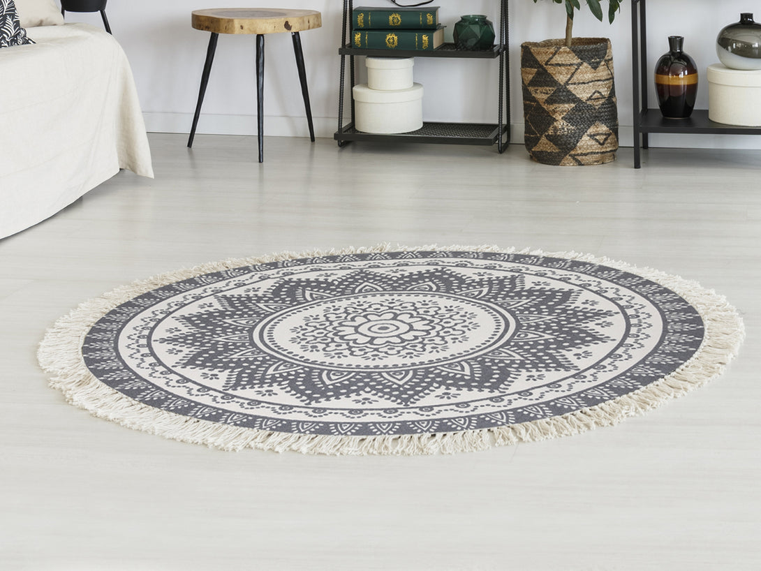 KATELIN Bohemian Floor Rug - BLACK